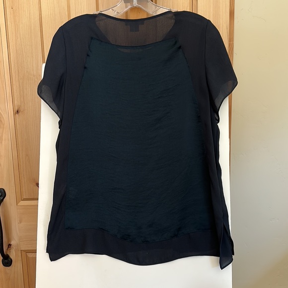 Helmut Lang navy on navy short sleeve dressy T. - Picture 4 of 5